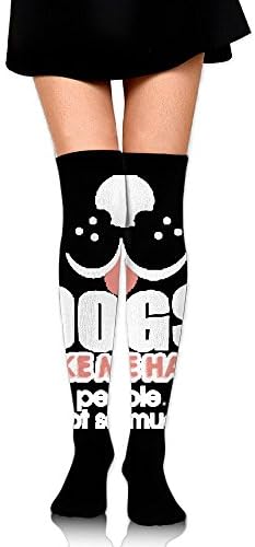 GYANG Thigh High Socks Dogs Make Me Happy People Not So Much Women's Over The Knee High Leg Wamers Girls Winter Warm Crochet Stockings