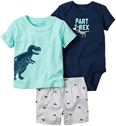 William Carter Baby Boy Clothes 3 Piece Shorts Diaper Cover Set Part Trex 9M