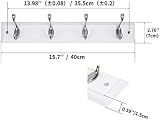 DOKEHOM 4-Satin Nickel Hooks on White Board Wall Mounted Coat Rack view 3