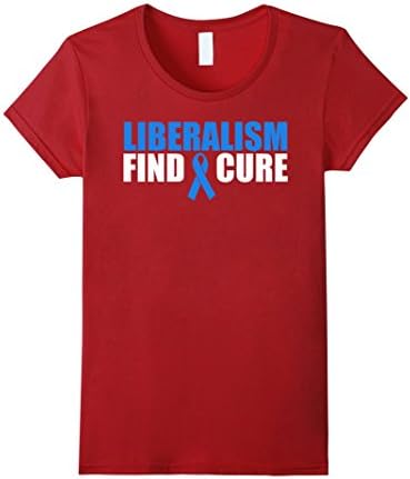 Womens Liberalism Find A Cure T-Shirt Large Cranberry