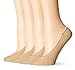Sakya No Show Premium Cotton Socks Women Ultra Low Cut Liner Pack of 4, Nude