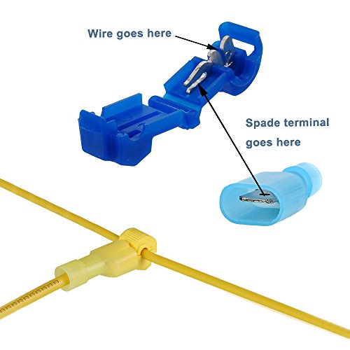 image for Bestgle 60 Pcs/30 Pairs Self-Stripping Electrical T-Tap Wire Spade Con