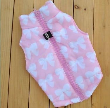 Pet Jacket Dog Vest Winter Camouflage Bowknot Fall Warm Cotton Cat Chihuahua Clothes Apparel Costumes(XS-Pink) - Image 4