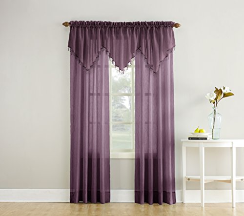 regal home voile solid rod pocket ascot valance