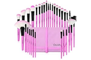 Cosmetic Make up Brushes, Daxstar 32pcs Makeup Brush Set-Professional Makeup Brushes Set Foundation Blending Brush Set Kit,Pink