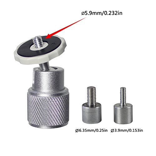 0.232 inch (5.9mm) Female to 0.25 inch (6.35mm) and 0.153 inch (3.9mm) Male Thread Screw Converter Adapter Bushing for Projector, Video Camera, iPhone, iPad Mount, Digital Recorder, (2-types)