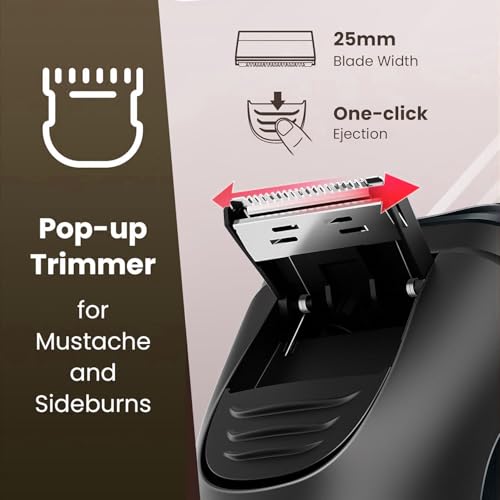 Cordless Electric Razor for Men: 4D Floating Mens Shavers Waterproof with LED Display & Travel Lock - USB Rechargeable Beard Shaver with Pop-up Trimmer