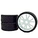 Grey 1:8 RC Buggy Hex 17mm Double 6 Spoke Wheels Rubber Tires with H Pattern