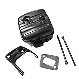 Poweka New Pack Of Exhaust Muffler W/Gasket Bracket Screws For Husqvarna 340 345 346XP 350 351 353 Jonsered 2150 2153 544028301