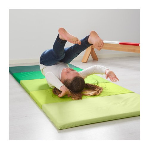 Children's Foam Folding Gym Mat, Green, Plufsig by IKEA