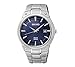 Seiko Men's Silvertone Blue Dial Solar Dress Watch