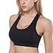 Yadifen Sports Bra, High Impact Workout Cross Back Padded Running Yoga Bra (Black, M)