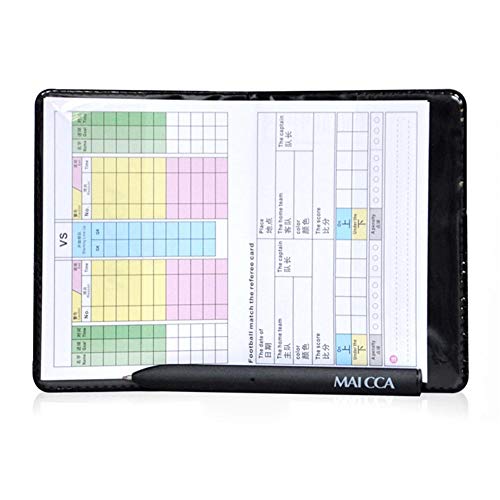 S WIDEN ELECTRIC Red and Yellow Football Cards Record Red Card Yellow Card Referee Tool Equipment with Ballpoint Pen and Leather Case
