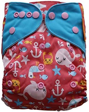 Happy Flute Pocket Cloth Diaper - Seashells Girl with 1 Insert