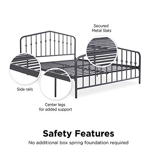 Novogratz Bushwick Metal Bed with Headboard and Footboard Modern