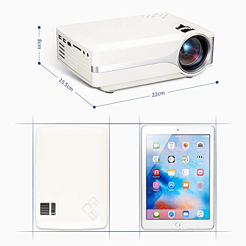 Universal Mini Projector, Multimedia Home Theater Video Projector with +21% Brightness 50,000 Hours Support HDMI VGA USB AV SD Laptop/iPad Smartphone Xbox for Movie Game Party(2018 Upgraded) (White) - Thumbnail 3