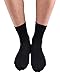 CozyWow Men's Dress Socks Mid Calf Cotton Crew Socks Black Brown 5-Pack-Black