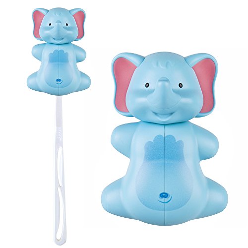 Blue elephant flipper toothbrush holder