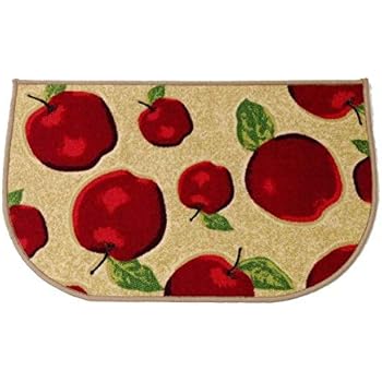 Gourmet Club Anti-Slip Printed Kitchen Rug 18x28 Apples Floor Mat 