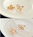 UNKE Women Girls Hollow Out Multicolour Crystal Shiny Rhinestone Butterfly Ear Stud Hook Earrings