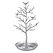 ChezMax Jewelry Display Necklace Earring Organizer Holder Metal Birds Tree Stand with Tray Antique Bracelet Rings Rack Tower Decoration for Women Girl silver 11.8 Inch