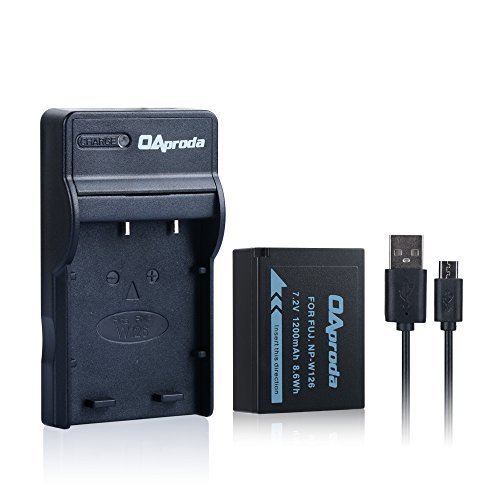 OAproda NP-W126 Battery and Micro USB Charger for Fujifilm NP-W126 and Fuji FinePix X-A1, X-A2, X-A3, X-E1, X-E2, X-E2S, X-M1, X-T1, X-T2, X-T10, HS30EXR, HS33EXR, HS35EXR, HS50EXR, X-PRO1, X-PRO2