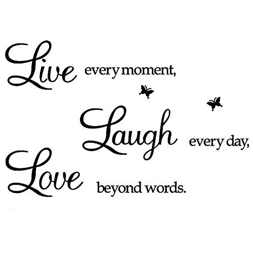 Live Every Moment,Laugh Every Day,Love Beyond Words,Wall Sticker Motivational Wall Decals,Family Inspirational Wall Stickers Quotes