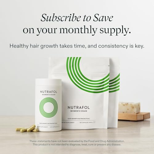 Nutrafol Women's Hair Growth Supplements, for Women 18-44 Years Old, Clinically Tested for Visibly Thicker, Stronger Hair, 100% Vegan Ingredients, Dermatologist Recommended - 1 Month Supply, 1 Pouch