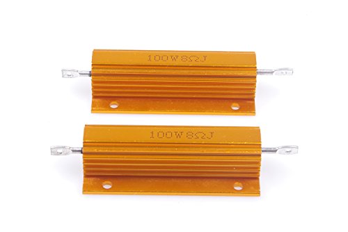 LM YN 100 Watt 8 Ohm 5% Wirewound Resistor Electronic Aluminium Shell Resistors Gold Suitable Inverter, LED Lights,Frequency Divider, Servo Industry 2-Pcs