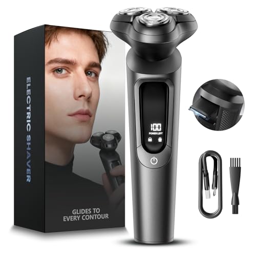 Electric Razor for Men: 3-in-1 Shaver, 3D Floating Heads, USB-C Fast Charging, IPX8 Waterproof, Travel Lock, Stormy Blue by MALEGEBAZ - Used condition - US$11.20