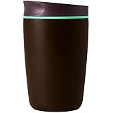 12 oz coffee tumbler Insulated coffee mug with lid Slider Insulated Stainless Steel Coffee Tumbler, Travel Mug for Hot and Iced Beverages insulated travel coffee mug, Black with Brown Lid (black)