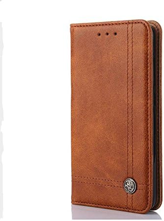 Galaxy A8 2018 Case,Tebokoko Leather Flip Wallet Cover with Credit Card Slot and Kickstand Feature,Folio Pouch for Samsung galaxy A8 2018 (Brown)