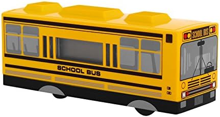 Wua Antique Style Bus Creative Alarm Clock Running Never Fall Down Bus Digital Despertador (Yellow)