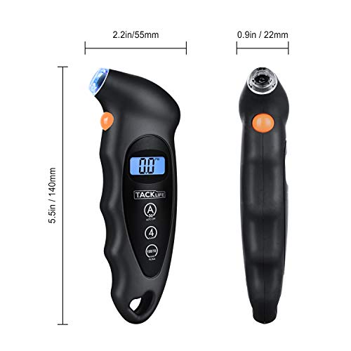TACKLIFE Digital Tire Pressure Gauge, Backlit Display & LED Nozzle Tire