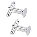 Monrocco 20Pcs Brass Cufflinks Cuff Button Cabochons Tray Bezel Cufflink Blanks Setting -10mm Glue Pads,Silver