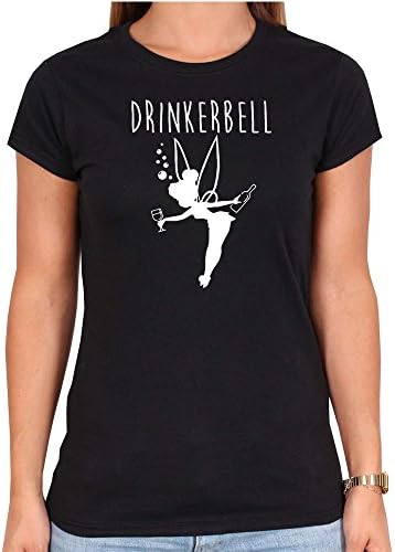 Drinkerbell for Medium Black women T shirt