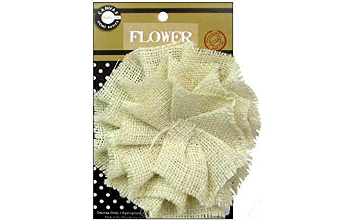 Canvas Corp CVS3397 Burlap Flower, 4-Inch, Ivory