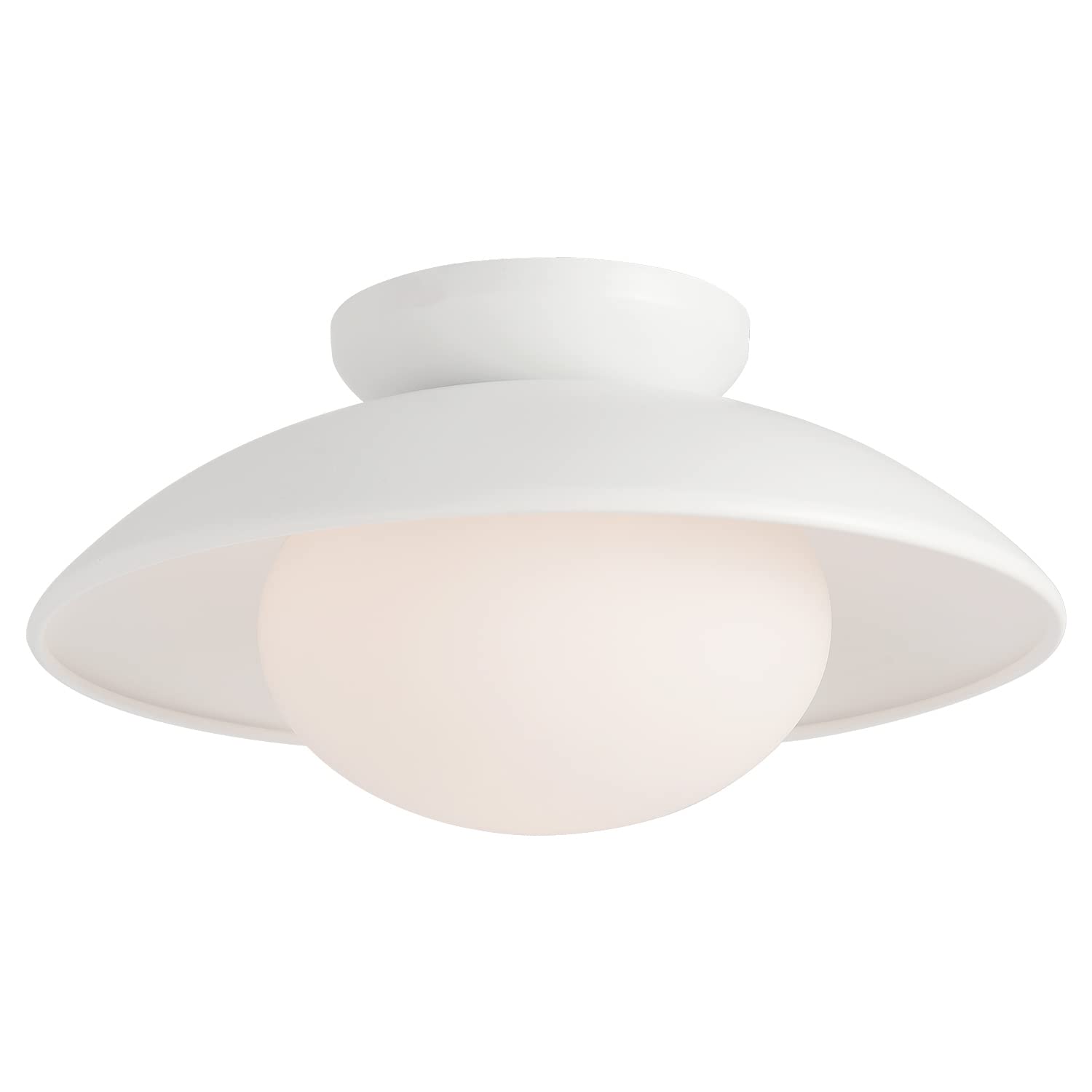 Photo 1 of Pirxxiy Soft White Semi Flush Mount Ceiling Light Fixture, Bowl Lampshade Style Vintage Close to Ceiling Light Fixture, Modern Indoor Flush Mount Light for Bedroom, Entryway, Corridor, Room Decor Lamp