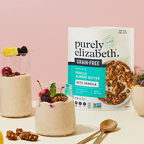 Purely Elizabeth, Vanilla Almond Butter, Keto Granola with MCT Oil