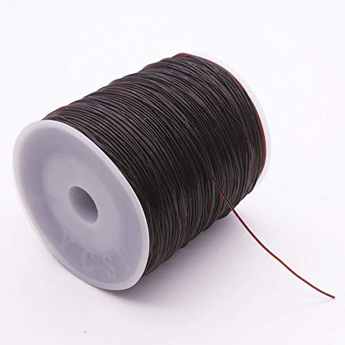 Afantti 0.8mm Elastic Bracelet String Stretchy Bead Cord Crystal Thread for Bracelet Necklace Jewelry Making | Clear White & Brown | 100m / 328ft per Roll