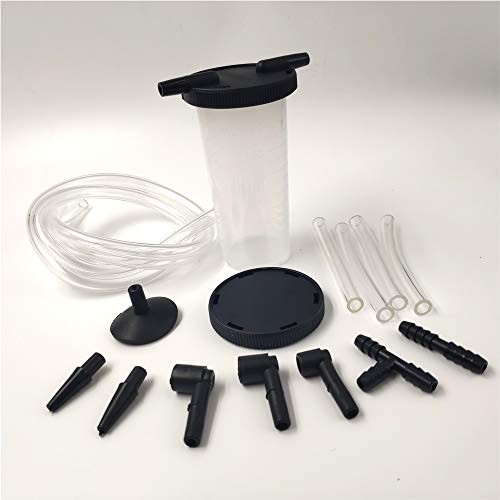 HTOMT 2 in 1 Brake Bleeder Kit Hand held Vacuum Pump Test Set for Automotive with Sponge Protected Case,Adapters,One-Man Brake and Clutch Bleeding System (Gray) - Thumbnail 2