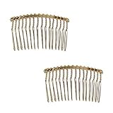 Beadaholique 2-Piece Metal Fancy Hair Combs with Fun Craft Beading Project, 1-1/4-Inch, 22K Gold