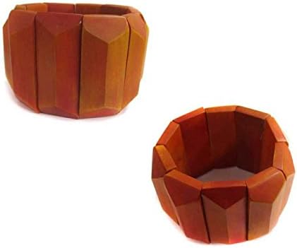 Thai Stylish Women's Wooden Bracelate in Brown look