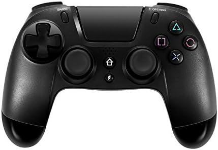 Wireless Bluetooth Gaming Controller for PS4, Dual Shock Double Vibration Game With Touch Pad High-Precison Joystick 6-Axis Somatosensory for PlayStation 4 -Black
