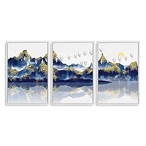 Framed Abstract Landscape Home Artwork for Living Room...