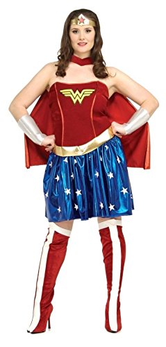 UHC Women's Wonder Woman Sexy Corset Fancy Dress Halloween Party Theme Costume