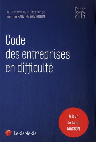 Code des entreprises en difficulté 2016