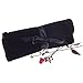 Bella Dee Jewelry Travel Roll Up Organizer- Soft Black Velvet Accessories Bag with Transparent Compartments-