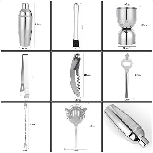 Professional Bar Kit Whisky Cocktail Making Set Cocktail Shaker 750ml Kit-12Pcs Shaker Cocktail Set with Stainless Bar… – Bild 4