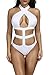 Viottiset Women's Bandage Criss Cross One Piece Monokini Swimsuit 1White M
